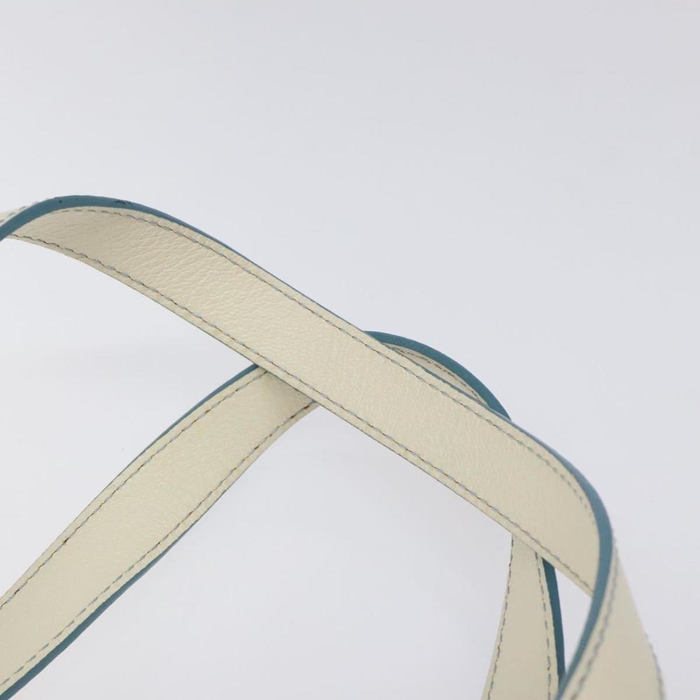 CELINE C Macadam Canvas Hand Bag Light Blue Gold Auth 121231 - Picture 8 of 16